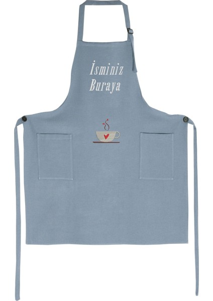 Mutfak Önlüğü Kişiye ve isme Özel Nakışlı Mutfak Önlüğü Kalpli Kupa Farklı Renkler fiyatları