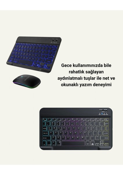 Bluetooth 5.3 Destekli Şarjlı Taşınabilir Klavye + Mouse Kombinasyonu fırsatları