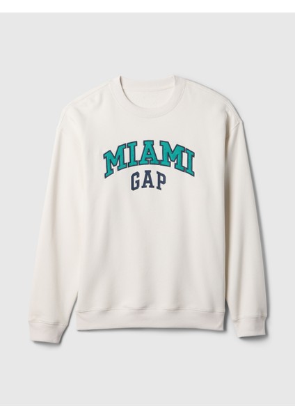 Erkek Beyaz Gap Logo Grafikli Relaxed Fleece Sweatshirt fiyatları