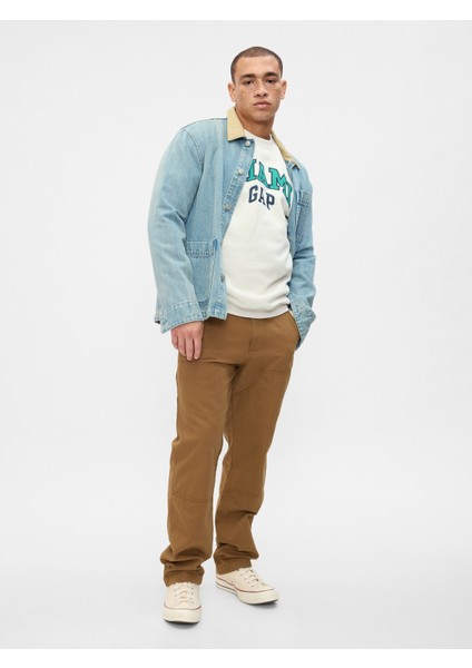 Erkek Beyaz Gap Logo Grafikli Relaxed Fleece Sweatshirt modelleri