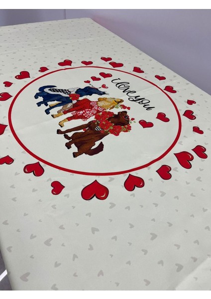 Köpek Desenli Sevgili Aşk Dertsiz Masa Örtüsü modelleri