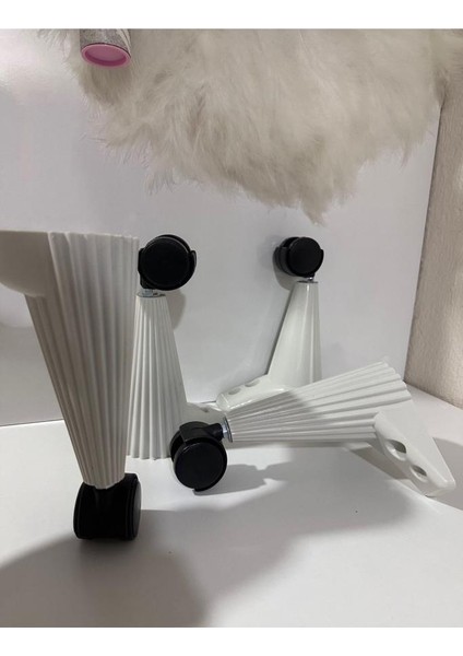 Tekerlekli Sehpa Masa Ayağı,akıllı Sehpa Ayağı, Sihirli Sehpa Ayağı Siyah 4 Adet 360 Derece 20 cm modelleri