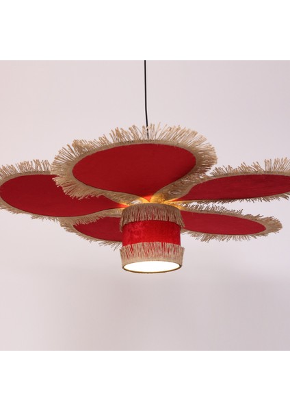 Mylamp Papatya Kadife Kumaş Avize 90 cm modelleri