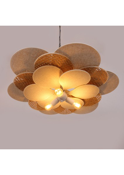 Mylamp Yeni Papatya Doğal Hazeran ve Kumaş Avize 90 cm modelleri