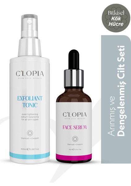 Bitkisel Kök Hücre Leke Karşıtı Anti-Aging Tonik Serum Set Glikolik Asit Salisilik Asit Niacinamide