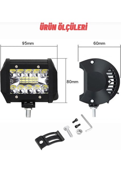 20 LED Çalışma Lambası 60 W Ultra Parlak Off Road Motosiklet Kamyon Sis Farı 12-24 V fırsatları