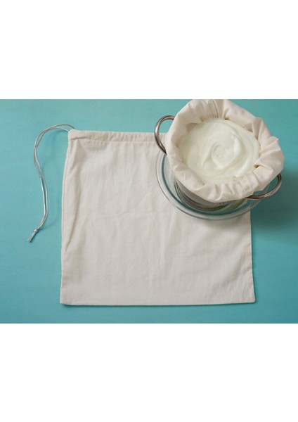 2 Adet Yoğurt Peynir Süt Süzme Torbası Meyve Süzme Bezi %100 Pamuk Yıkanabilir 30x30 cm