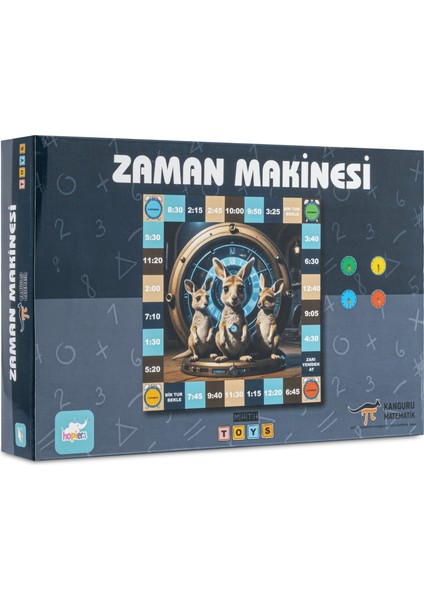 Kanguru Matematik Zaman Makinesi Oyunu - Analog Saat Okuma | 1-3 Oyuncu | Ilkokul Müfredatına Uyumlu / 8-9 Yaş