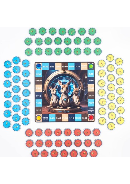 Kanguru Matematik Zaman Makinesi Oyunu - Analog Saat Okuma | 1-3 Oyuncu | Ilkokul Müfredatına Uyumlu / 8-9 Yaş modelleri