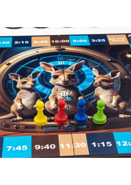 Kanguru Matematik Zaman Makinesi Oyunu - Analog Saat Okuma | 1-3 Oyuncu | Ilkokul Müfredatına Uyumlu / 8-9 Yaş indirimleri