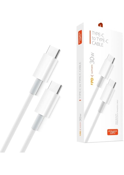 Type-C To Type-C 30W 1 Metre Şarj Data Kablosu PD30 (5047)