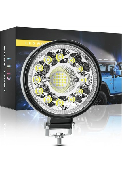 Off Road 33 LED 99 Watt Yuvarlak Traktör Tır Kamyon Tekne Sis Farı Projektör Çalışma Lambası