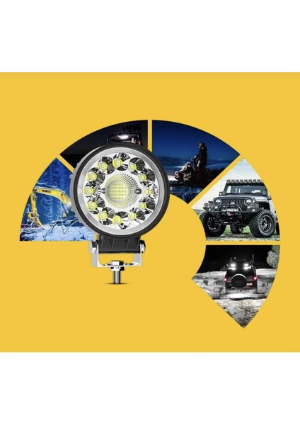 Off Road 33 LED 99 Watt Yuvarlak Traktör Tır Kamyon Tekne Sis Farı Projektör Çalışma Lambası indirimleri
