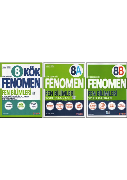 Fenomen 8. Sınıf Fen Bilimleri KÖK+8A+8B (3 Kitap)