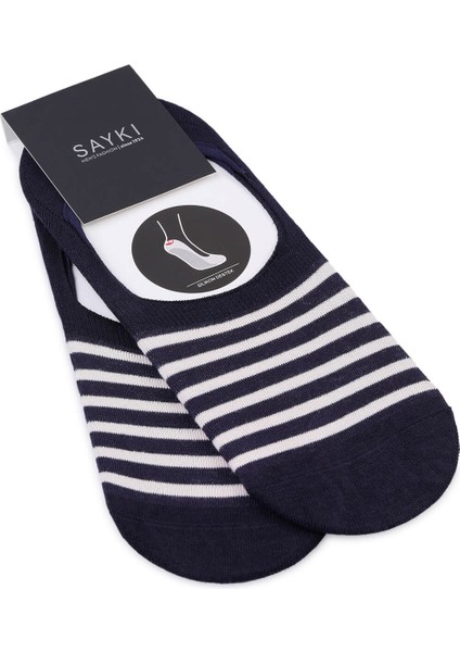 Kırmızı Desenli Pamuklu Ikili Babet Çorap