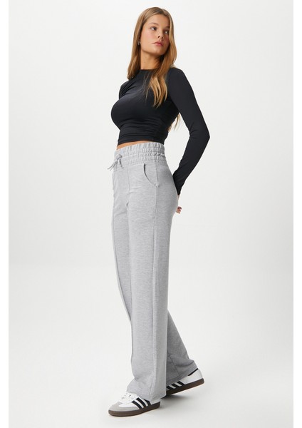 Kadın Dekoratif Lastik Bel Gri Eşofman Altı fiyatları