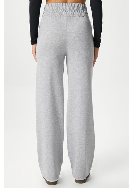 Kadın Dekoratif Lastik Bel Gri Eşofman Altı fırsatları