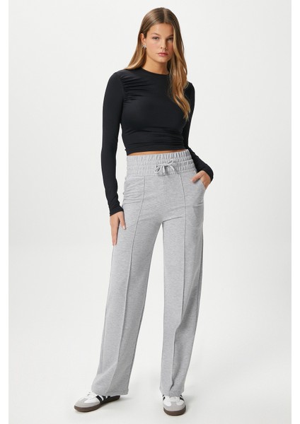 Kadın Dekoratif Lastik Bel Gri Eşofman Altı indirimleri