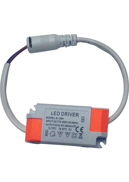 8-18W-WATT LED Panel Driver Trafo Balans-Power LED Sürücü- 268MAMPER ( Yuvarlak Soket)