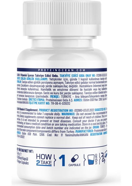 Vitamin K2 - 45 Kapsül modelleri