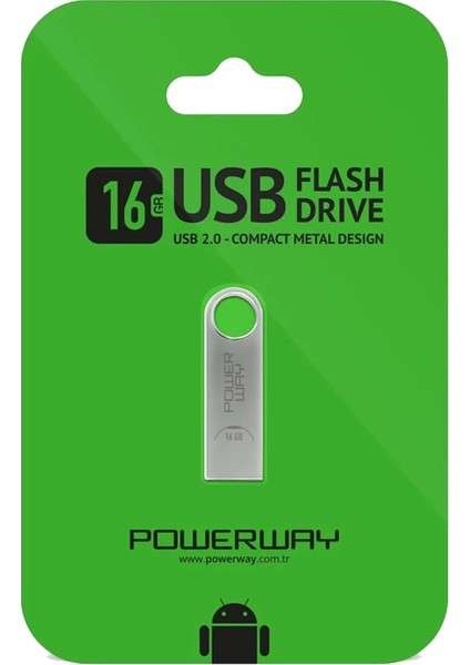 AYDOGANTICARET44 Powerway 16 GB Metal USB 2.0 Flash Bellek