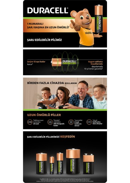 Şarj Edilebilir AA Pil (2'li Paket), 2500 mAh NiMH, önceden şarj edilmiş, 1 Numaralı En Uzun Ömürlü Şarj Edilebilir pilimiz