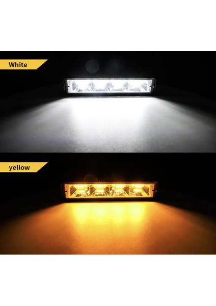 Off Road 12-24V Oto Gündüz LED Bar 6 Inç 24 LED Çift Renk Beyaz Sarı Çalışma ve Sis Lambası fiyatları