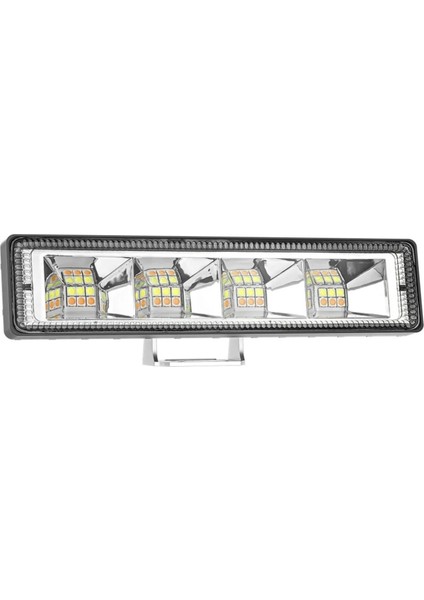 Off Road 12-24V Oto Gündüz LED Bar 6 Inç 24 LED Çift Renk Beyaz Sarı Çalışma ve Sis Lambası fırsatları