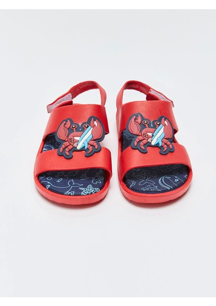 Lcw Steps Bordo Tek Bantlı Patch Detaylı Erkek Çocuk Sandalet modelleri