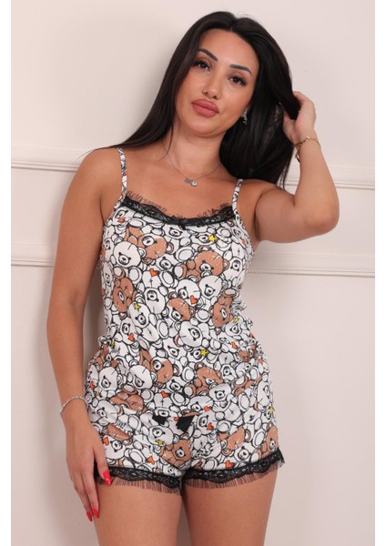 Kadın Ayıcık Desenli Şortlu Pegasus Pijama Takım Beyaz fırsatları