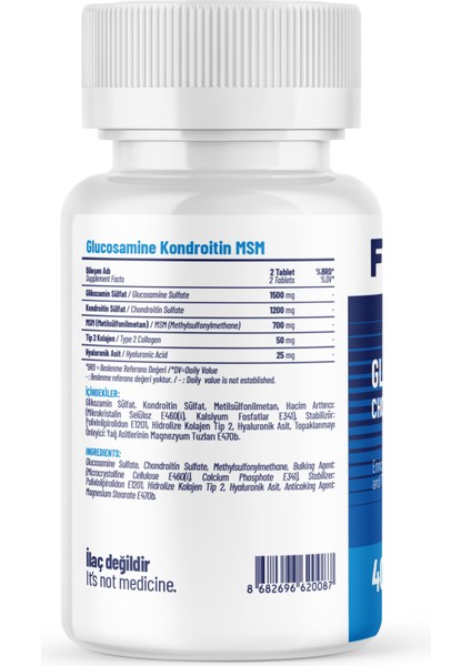 GLUCOSAMİNE CHONDROİTİN MSM - 40 Tablet x 2 Adet fiyatları