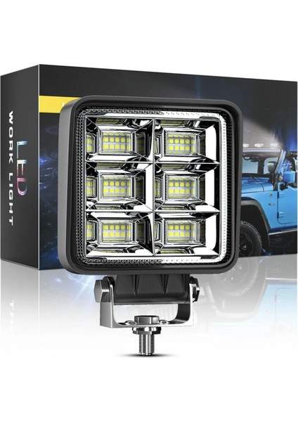 Off Road Geniş Açı 4 Inç 48 LED 144 Watt Iş Makinesi Kamyon Traktör Projektör Çalışma Sis Lambası