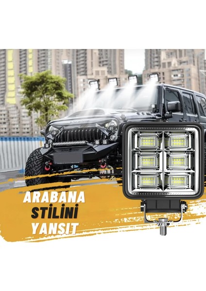 Off Road Geniş Açı 4 Inç 48 LED 144 Watt Iş Makinesi Kamyon Traktör Projektör Çalışma Sis Lambası fiyatları