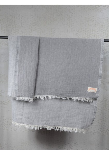 3 Katlı Müslin Bebek Havlusu Gri %100 Pamuk, 100x100 cm, Yumuşak ve Nefes Alabilen