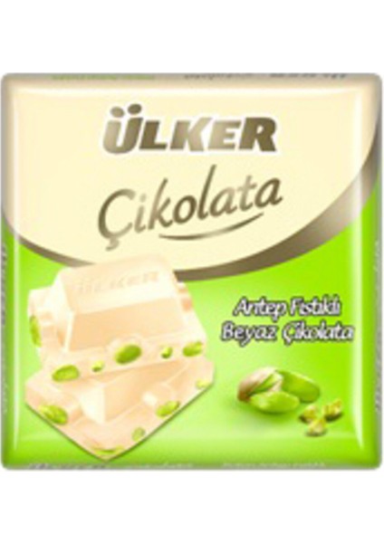 Kare Çikolata Beyaz Fıstıklı 65 Gr. x 6 Paket