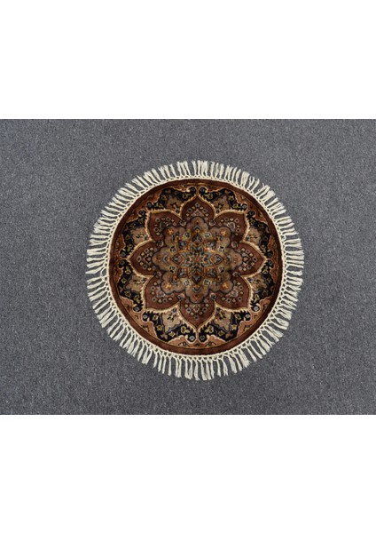 Yeni El Dokuma Şaheser Oval Yuvarlak Isfahan Iran Yün Halı 5989 modelleri