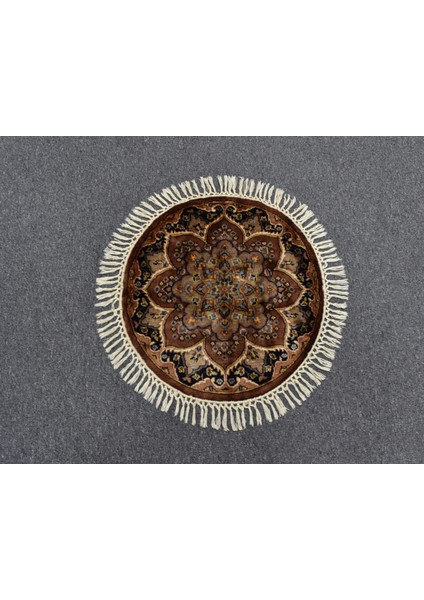 Yeni El Dokuma Şaheser Oval Yuvarlak Isfahan Iran Yün Halı 5989 fırsatları
