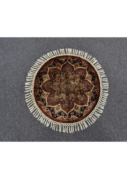 Yeni El Dokuma Şaheser Oval Yuvarlak Isfahan Iran Yün Halı 5989 indirimleri