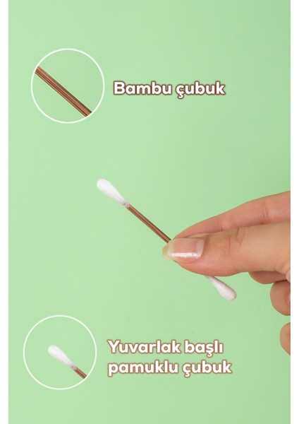 3135 Doğal Ahşap Bambu Saplı Standlı Kulak Temizleme Çubuğu Seti- 180 Adet modelleri