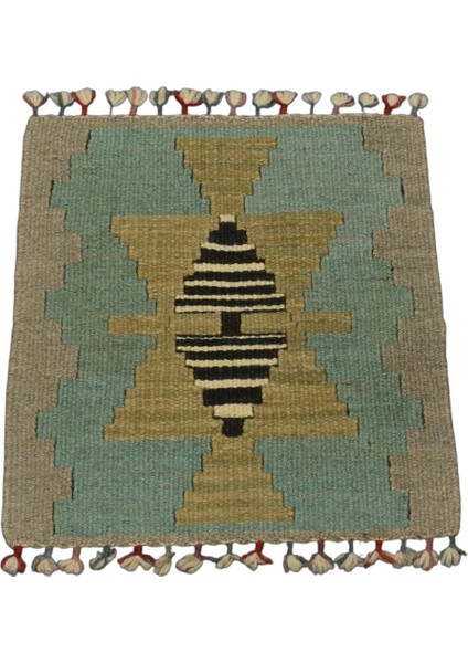 Yeni El Dokuma Kare Köşe Sandalye Minderi Pınarbaşı Kayseri Yün Kilim 5983