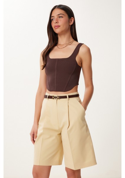 Cepli Bermuda Dokuma Şort LFK0015 Açık Sarı fiyatları