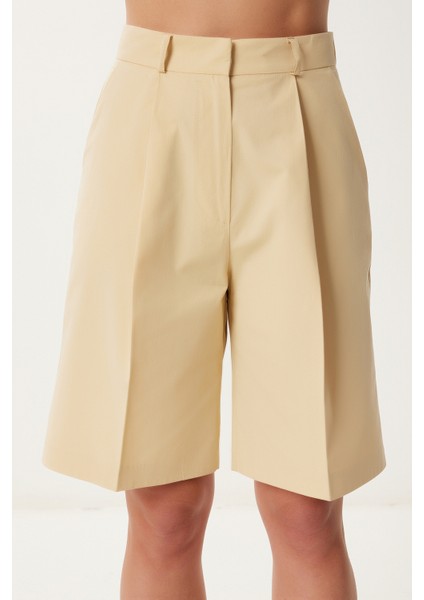 Cepli Bermuda Dokuma Şort LFK0015 Açık Sarı modelleri