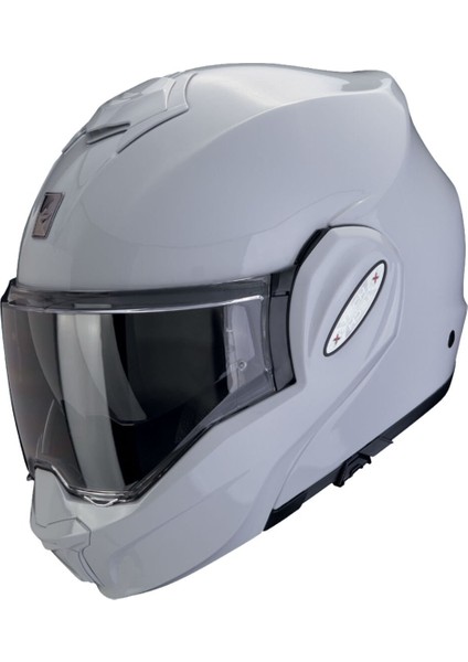 Exo-Tech Evo Pro Çene Açılabilir Motosiklet Kaskı Açık Gri