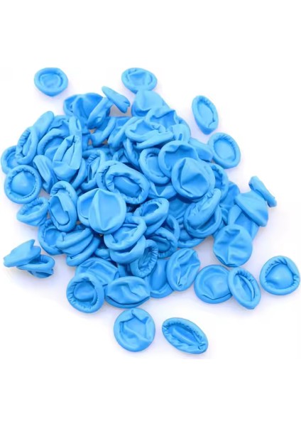 Bireysel Güvenlik-Nitril Mavi Renk Pudrasız Parmak Ucu Eldiveni-50'li Paket Halindedir.-