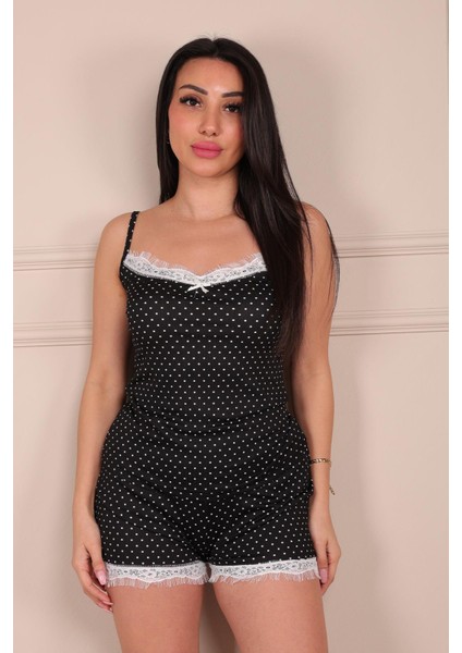 Minik Puantiye Desenli Şortlu Pegasus Pijama Takımı Siyah fiyatları