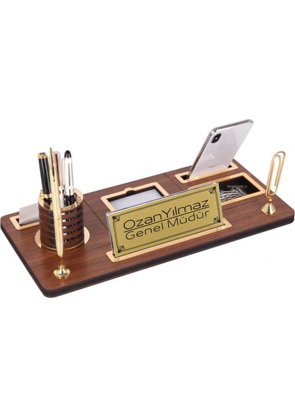 Ahşap Masa İsimliği Kalemli Ofis Hediyesi Masa İsimliği 705C