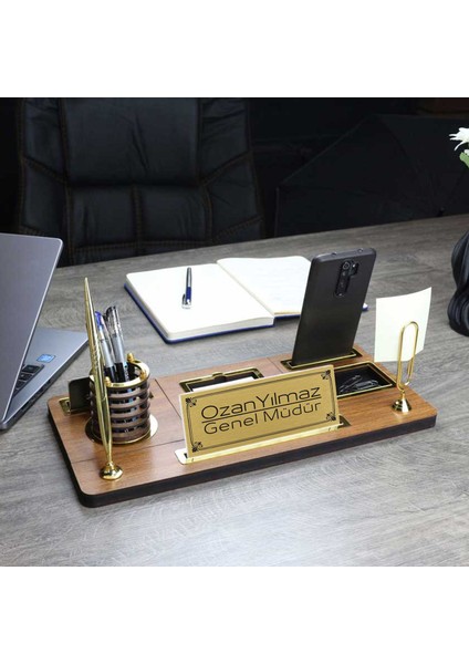 Ahşap Masa İsimliği Kalemli Ofis Hediyesi Masa İsimliği 705C