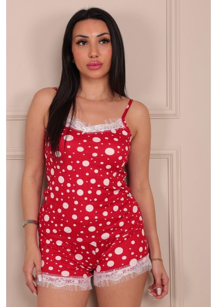 Kadın Puantiye Desenli Ip Askılı Şortlu Pegasus Pijama Takımı modelleri