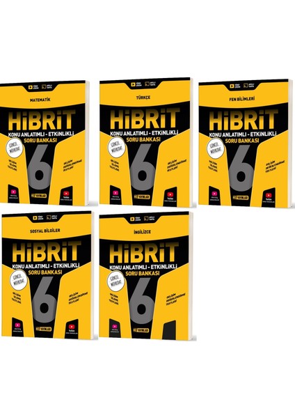 2026 6. Sınıf Matematik Türkçe Fen Sosyal Ingilizce Hibrit - Konu Seti 5 Kitap