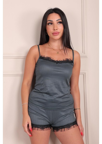 Kadın Şortlu Pegasus Pijama Takım Zümrüt modelleri